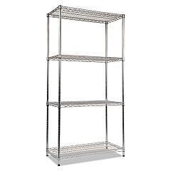Alera NSF Certified Industrial 4-Shelf Wire Shelving Kit, 36w x 18d x 72h, Silver (ALESW503618SR)