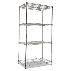 Alera NSF Certified Industrial 4-Shelf Wire Shelving Kit, 36w x 24d x 72h, Silver (ALESW503624SR)