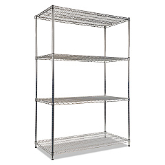 Alera NSF Certified Industrial 4-Shelf Wire Shelving Kit, 48w x 24d x 72h, Silver (ALESW504824SR)