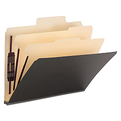 Smead SuperTab Colored Classification Folders, SafeSHIELD Coated Fastener Technology, 2 Dividers, Letter Size, Dark Gray, 10/Box (14011)
