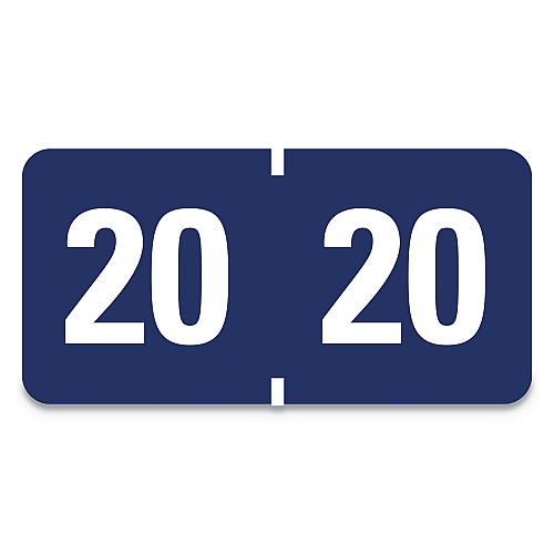 Smead Yearly End Tab File Folder Labels, 20, 0.75 x 1.5, Dark Blue, 500/Roll (68320)