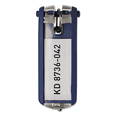 Durable Key Tags for Locking Key Cabinets, Plastic, 1 1/8 x 2 3/4, Dark Blue, 6/Pack (195707)