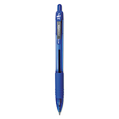 Zebra Z-Grip Ballpoint Pen, Retractable, Medium 1 mm, Blue Ink, Clear Barrel, 12/Pack (22220)