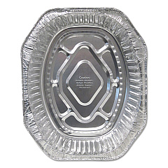 Durable Packaging Aluminum Roaster Pans, Extra-Large Oval, 230 oz, 18.5 x 14 x 3.38, Silver, 100/Carton (4001100)