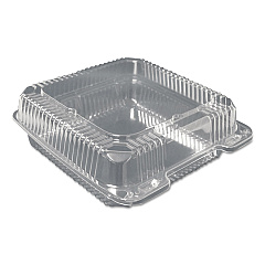 Durable Packaging Plastic Clear Hinged Containers, 9 x 8.63 x 3, Clear, 200/Carton (PXT900)