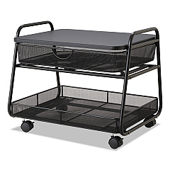 Safco Onyx Under Desk Machine Stand, 2 Shelves, 21w x 16d x 17.5h, Black, 100-lb Capacity (5208BL)