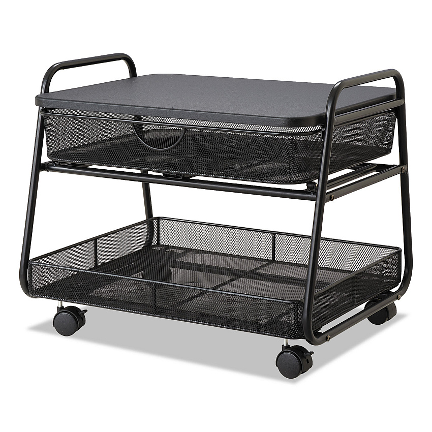 Safco Onyx Under Desk Machine Stand, 2 Shelves, 21w x 16d x 17.5h, Black, 100-lb Capacity (5208BL)