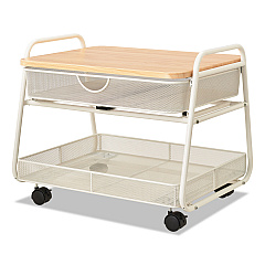 Safco Onyx Under Desk Machine Stand, 2 Shelves, 21w x 16d x 17.5h, White, 100-lb Capacity (5208WH)