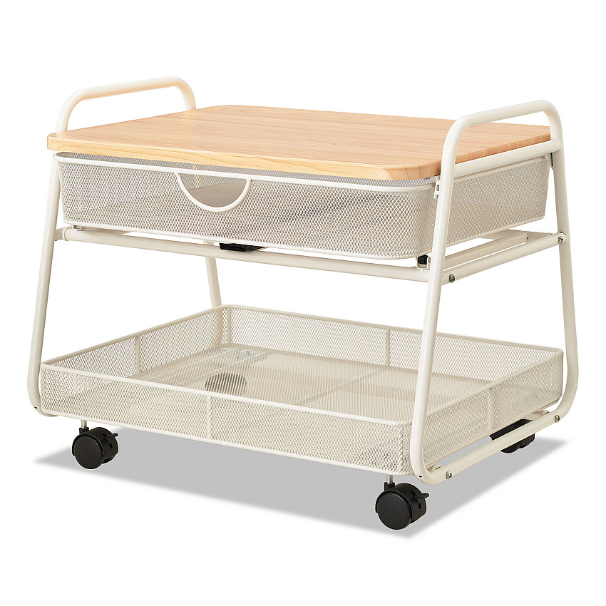 Safco Onyx Under Desk Machine Stand, 2 Shelves, 21w x 16d x 17.5h, White, 100-lb Capacity (5208WH)