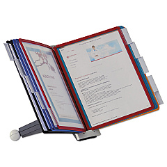 Durable SHERPA Desk Reference System, 10 Panels, 10 x 5 5/8 x 13 7/8, Assorted Borders (554200)