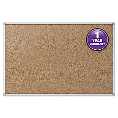 Mead Cork Bulletin Board, 36 x 24, Silver Aluminum Frame (85361)