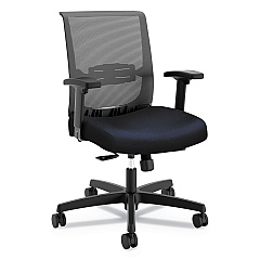 HON Convergence Mid-Back Task Chair, Synchro-Tilt and Seat Glide, Supports Up to 275 lb, Navy Seat, Black Back/Base (CMY1ACU98)