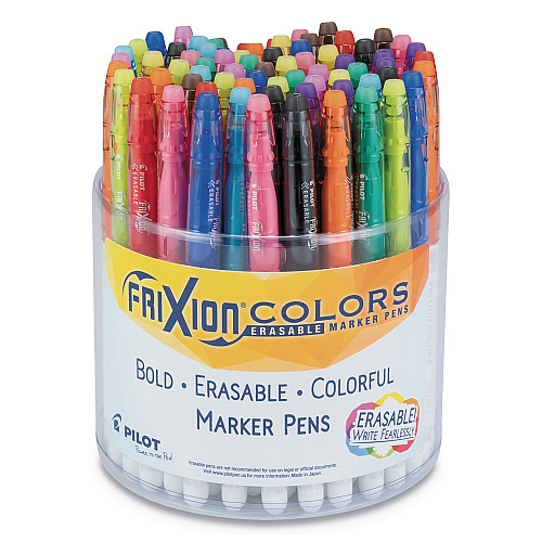 Pilot FriXion Colors Erasable Porous Point Pen, Stick, Bold 2.5 mm, Assorted Ink and Barrel Colors, 72/Pack (85030)