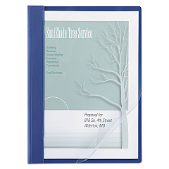 ACCO Clear Front Vinyl Report Cover, Prong Fastener, 0.5" Capacity,  8.5 x 11, Clear/Blue (26102)