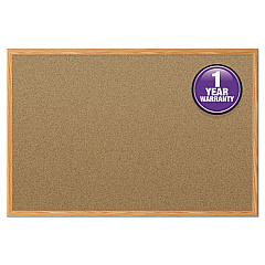Mead Cork Bulletin Board, 48 x 36, Oak Frame (85367)
