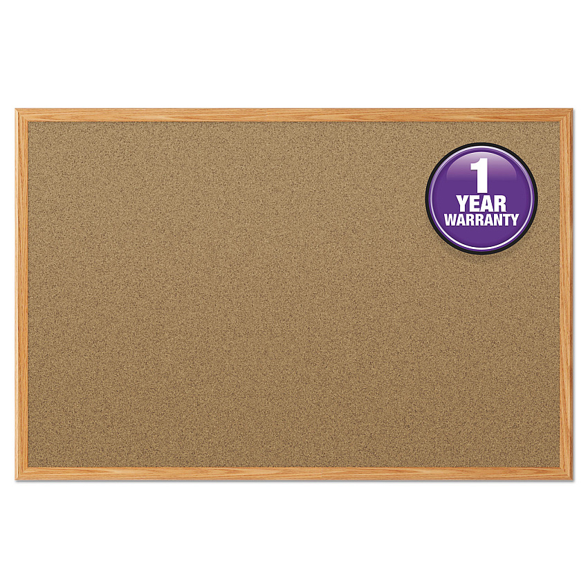 Mead Cork Bulletin Board, 48 x 36, Oak Frame (85367)