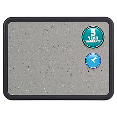 Quartet Contour Granite Gray Tack Board, 36 x 24, Black Frame (699370)