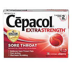 Cepacol Exta Strength Sore Throat Lozenge, Cherry, 16/Box, 24 Boxes/Carton (71016CT)