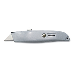 Boardwalk Retractable Metal Utility Knife, Retractable, Straight-Edged, Gray (BWKUKNIFE45)