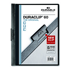 Durable DuraClip Report Cover, Clip Fastener, 8.5 x 11, Clear/Black, 25/Box (221401)