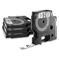 DYMO D1 Standard Labels, 0.5" x 23 ft, Black Print on White Tape, 4/Pack (2150471)