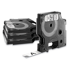 DYMO D1 Standard Labels, 0.5" x 23 ft, Black Print on White Tape, 4/Pack (2150471)