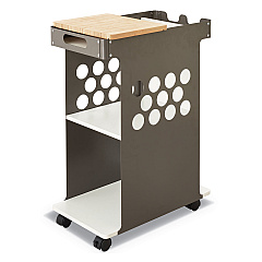 Safco Mini Rolling Storage Cart, 29.75w x 15.75d x 16.5h, White, 200-lb Capacity (5209WH)