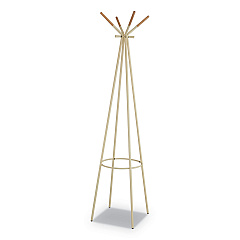 Safco Family Coat Rack, 4 Garments, 16.5w x 16.5d x 72.75h, Cream (4256CRM)