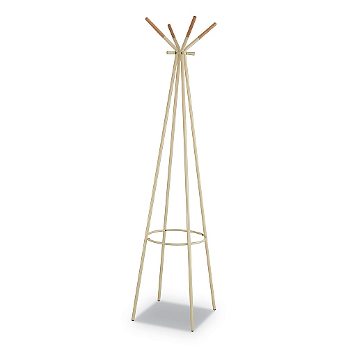 Safco Family Coat Rack, 4 Garments, 16.5w x 16.5d x 72.75h, Cream (4256CRM)