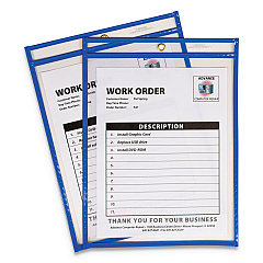 C-Line Stitched Shop Ticket Holders, Top Load, Super Heavy, Clear, 9" x 12" Inserts, 15/Box (43915)