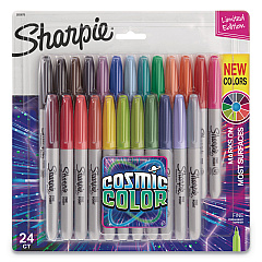Sharpie Cosmic Color Permanent Markers, Medium Bullet Tip, Assorted Cosmic Colors, 24/Pack (2033573)