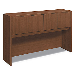 HON Foundation Hutch with Doors, Compartment, 60w x 14.63d x 37.13h, Shaker Cherry (LM60HUTF)