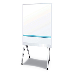 PLUS Mobile Partition Board LG, 38 3/10" x 70 4/5", White, Aluminum Frame (912MPBLG)