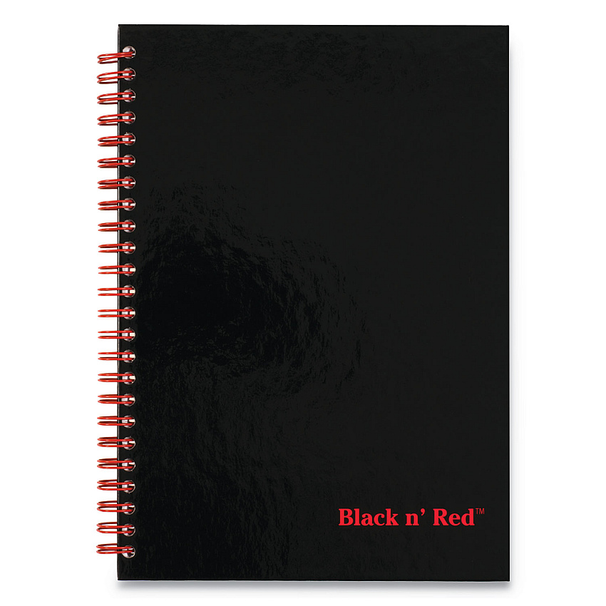 Black n' Red Hardcover Twinwire Notebook, SCRIBZEE Compatible, 1 Subject, Wide/Legal Rule, Black Cover, 9.88 x 6.88, 70 Sheets (400110532)