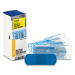 First Aid Only Refill for SmartCompliance General Cabinet, Blue Metal Detectable Bandages,1 x 3, 25/Box (FAE3010)
