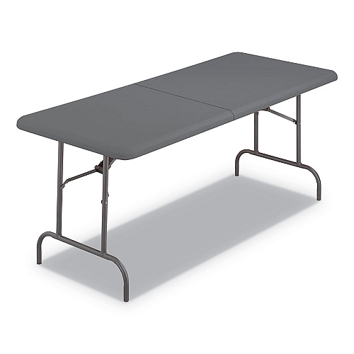 Iceberg IndestrucTable Classic Bi-Folding Table, 1,200 lb Capacity, 30 x 72 x 29, Charcoal (65467)