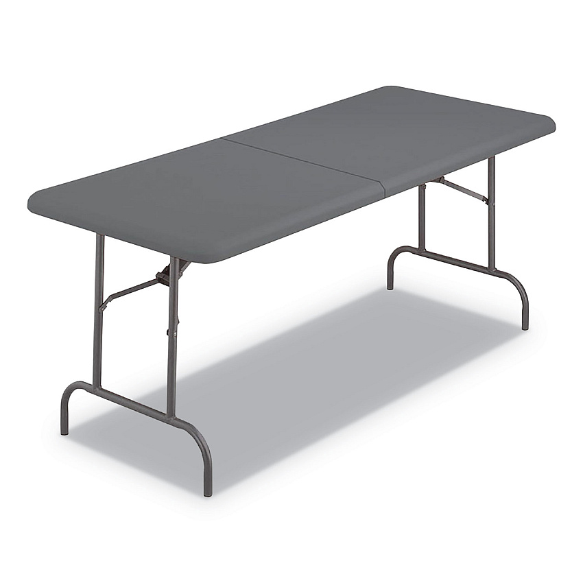 Iceberg IndestrucTable Classic Bi-Folding Table, 1,200 lb Capacity, 30 x 72 x 29, Charcoal (65467)