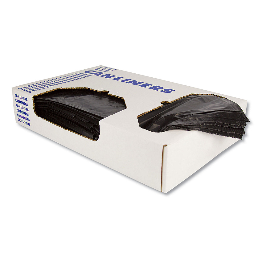 Heritage Linear Low-Density Can Liners, 10 gal, 0.55 mil, 24 x 23, Black, 500/Carton (H4823HK)