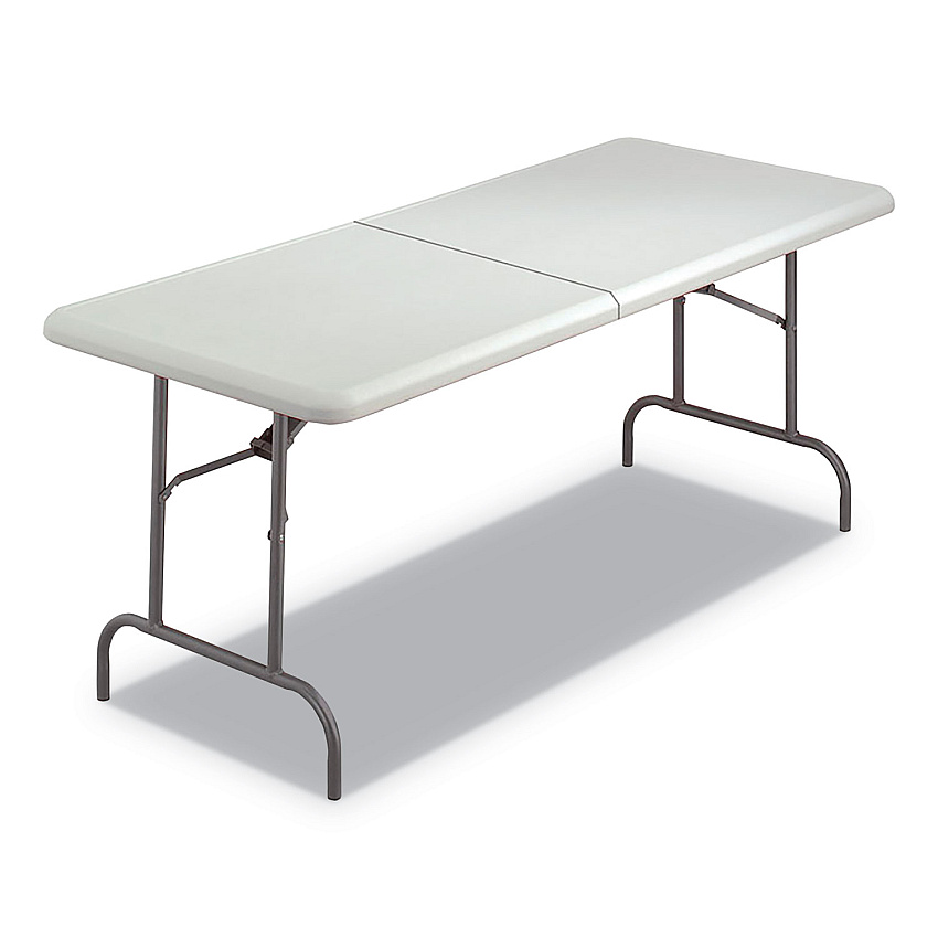 AbilityOne 7110016716415, SKILCRAFT Blow Molded Folding Tables, Rectangular, 72 x 30 x 29, Platinum