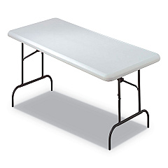 AbilityOne 7110016716417, SKILCRAFT Blow Molded Folding Tables, Rectangular, 30 x 60 x 29, Platinum