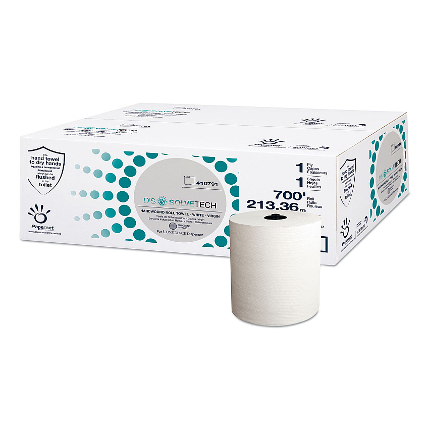 Papernet DissolveTech Paper Towel, 7.5" x 700 ft, White, 6/Carton (410791)