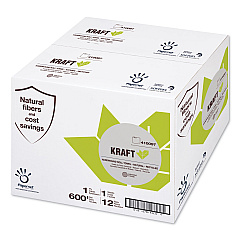 Papernet Heavenly Soft Hardwound Paper Towel, Kraft, 7.8" x 600 ft, Brown, 12 Rolls/Carton (410097)
