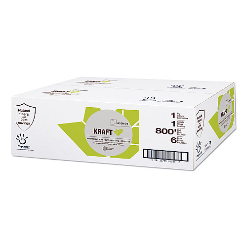 Papernet Heavenly Soft Hardwound Paper Towel, Kraft, 7.8" x 800 ft, Brown, 6 Rolls/Carton (410101)