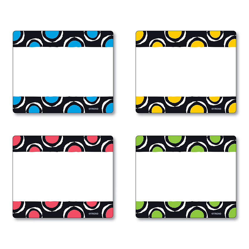 TREND Terrific Labels, 2.5 x 3, 4 Assorted Designs/Colors, 36 Labels/Pack (T68901)