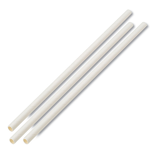 Boardwalk Unwrapped Paper Straws, 7.75" x 0.25" White, 4,800 Straws/Carton (BWKPPRSTRWUW)