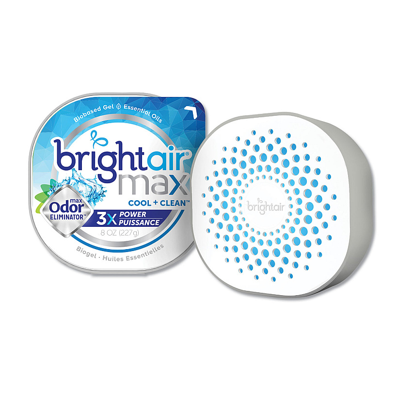 BRIGHT Air Max Odor Eliminator Air Freshener, Cool and Clean, 8 oz Jar (900437EA)