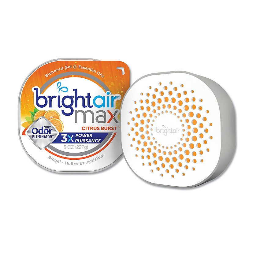 BRIGHT Air Max Odor Eliminator Air Freshener, Citrus Burst, 8 oz Jar (900436EA)