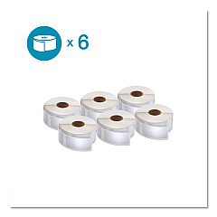 DYMO LW Multipurpose Labels, 1" x 2.13", White, 500/Roll, 6 Rolls/Pack (2050764)