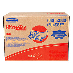 WypAll X70 Cloths, 12.5 x 16.8, White 200/Carton (55300)