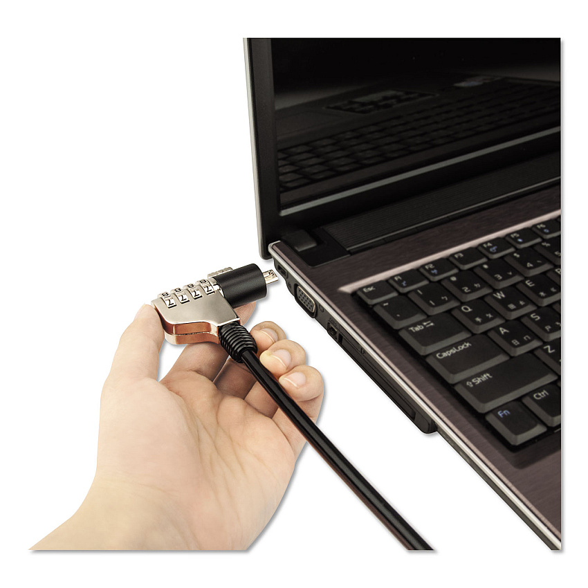 Innovera Combination Laptop Lock, 6 Ft Steel Cable
